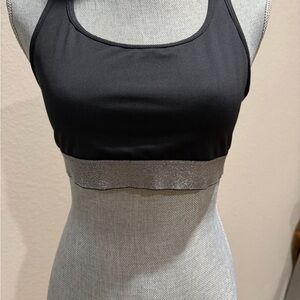 Elegant Black and Silver Sports Bra